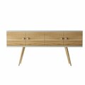 Designed To Furnish Theodore Sideboard with 2 Shelves in Off White & Cinnamon, 30.11 x 60 x 14.84 in. DE2140061